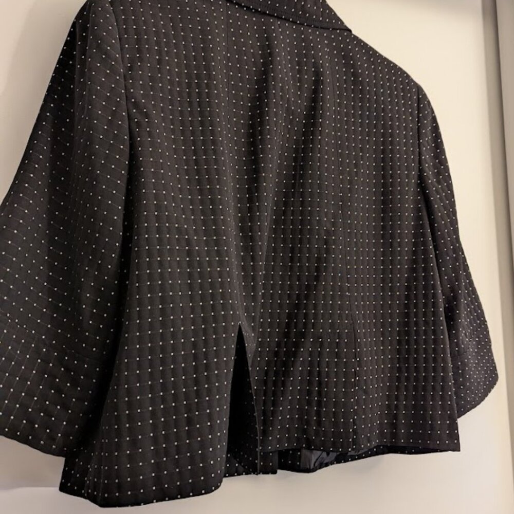 Black Polka Dot Cropped Jacket French Couture Style - Picture 7 of 9
